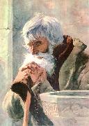 unknow artist Praying old man. painting